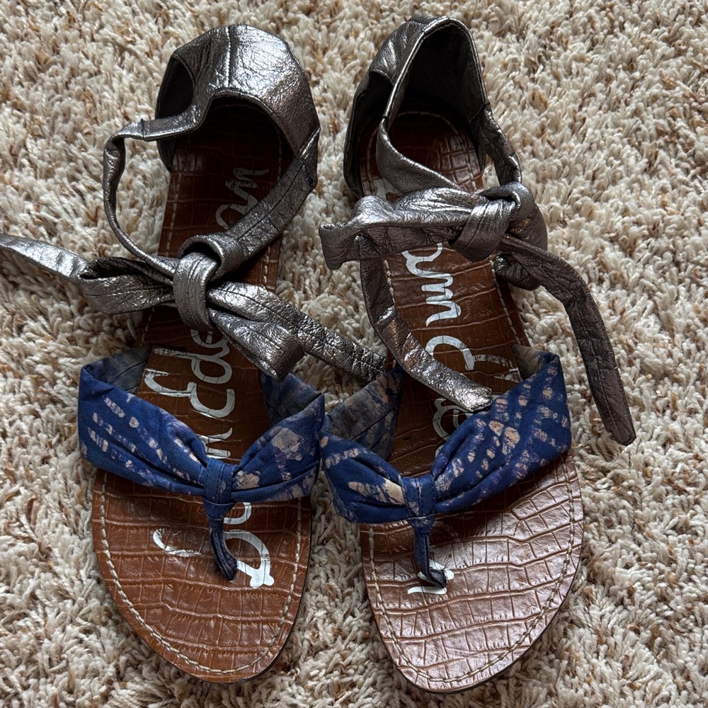 Sam Edelman Gracie Tie Dye Ankle Wrap Sandals size 12 M